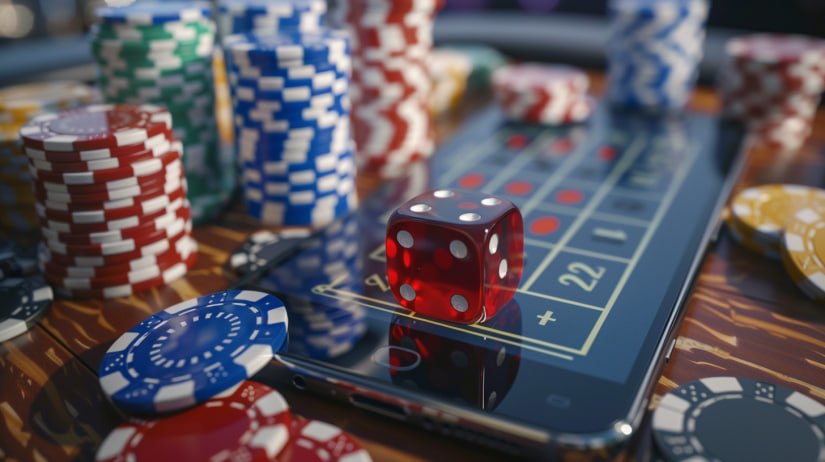 Live roulette table interface with betting chips and wheel